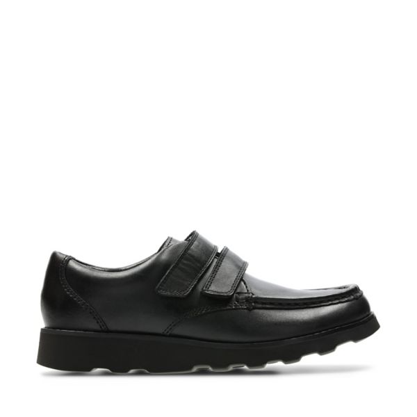 Clarks Boys Crown Tate School Shoes Black | CA-6859047